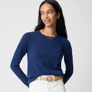 J. Crew Navy Blue Cotton Wool Blend Sweater Size Medium